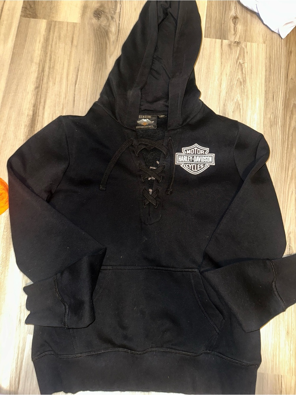 Harley-Davidson Black Lace-Up Crewneck Sweatshirt